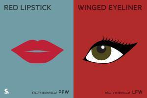 Red Lipsick vs Winged Eyeliner